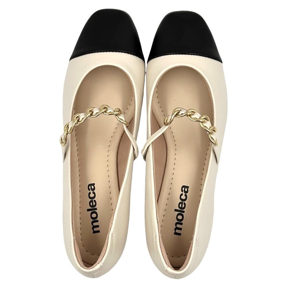 Sapato Moleca Salto Baixo com Tira Feminino Branco 4