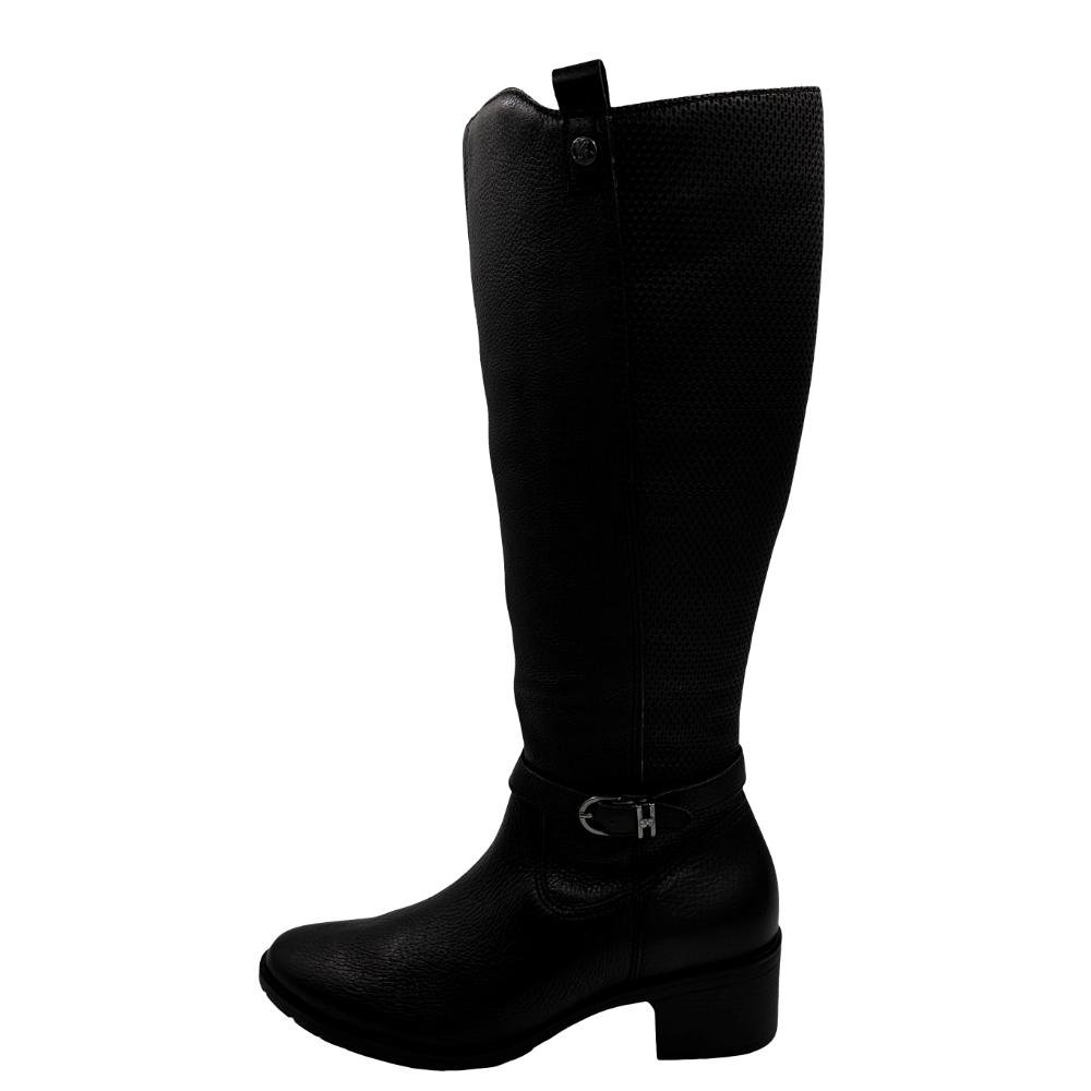 Bota Bottero Cano Alto Salto Bloco Feminina Preto 2