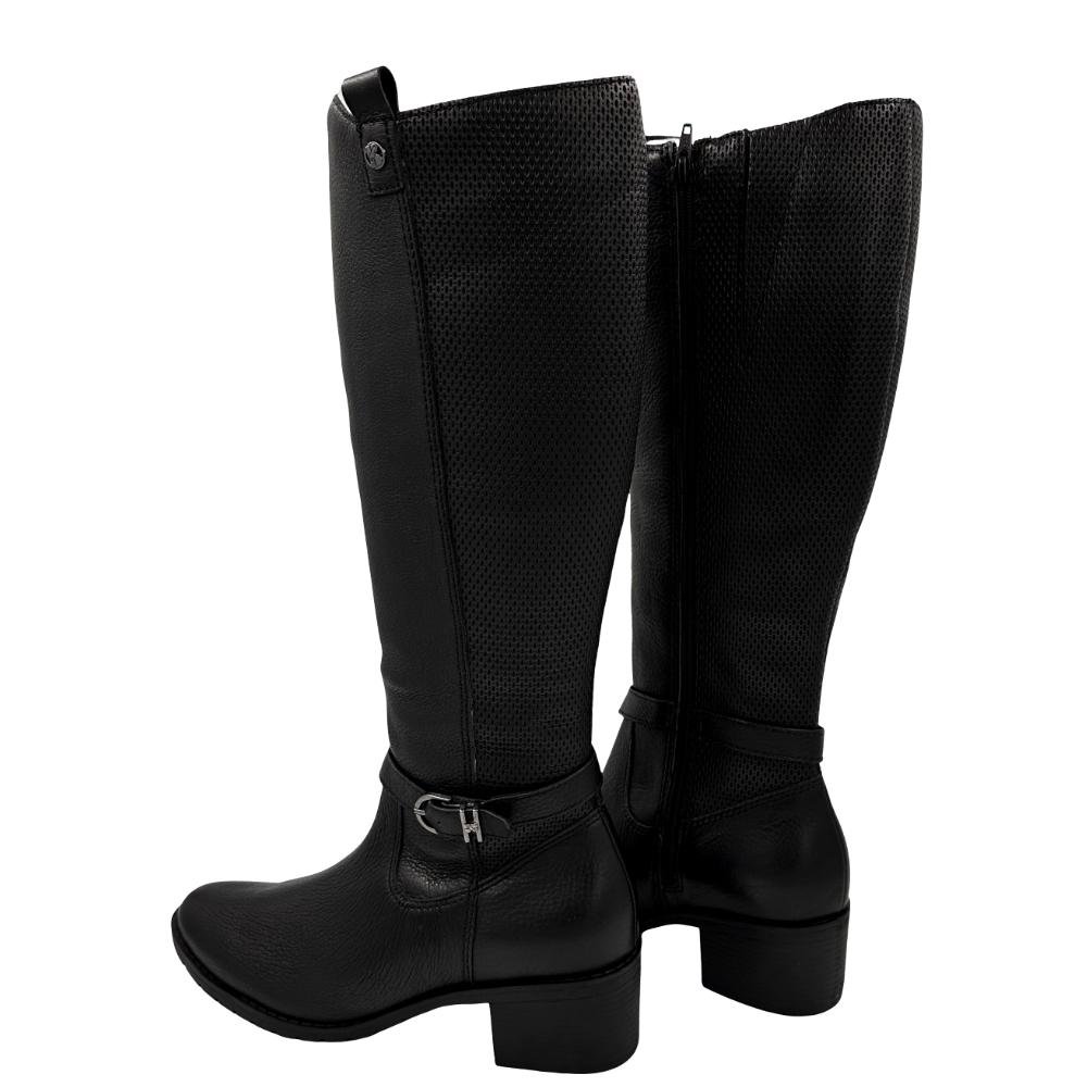 Bota Bottero Cano Alto Salto Bloco Feminina Preto 3