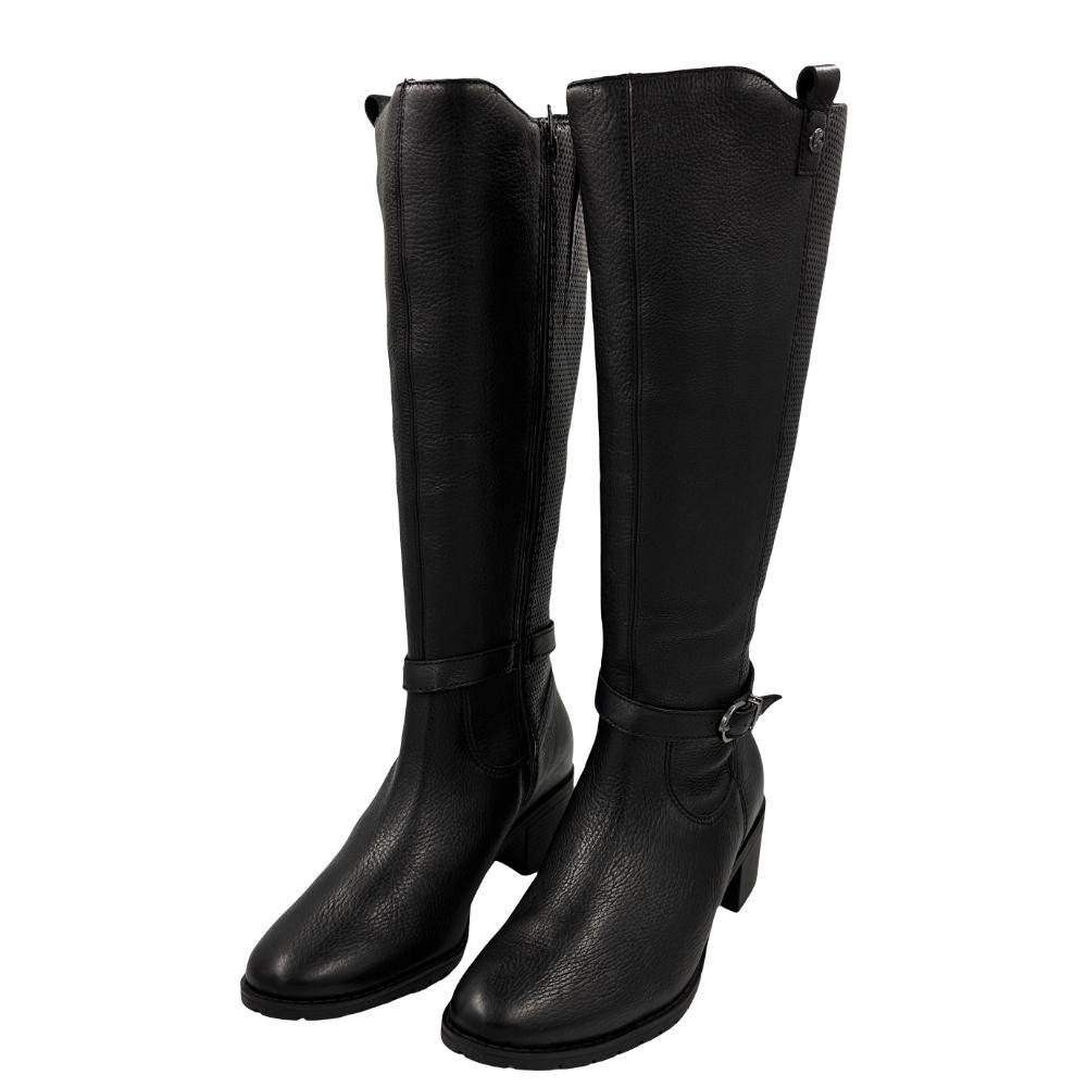 Bota Bottero Cano Alto Salto Bloco Feminina Preto 4