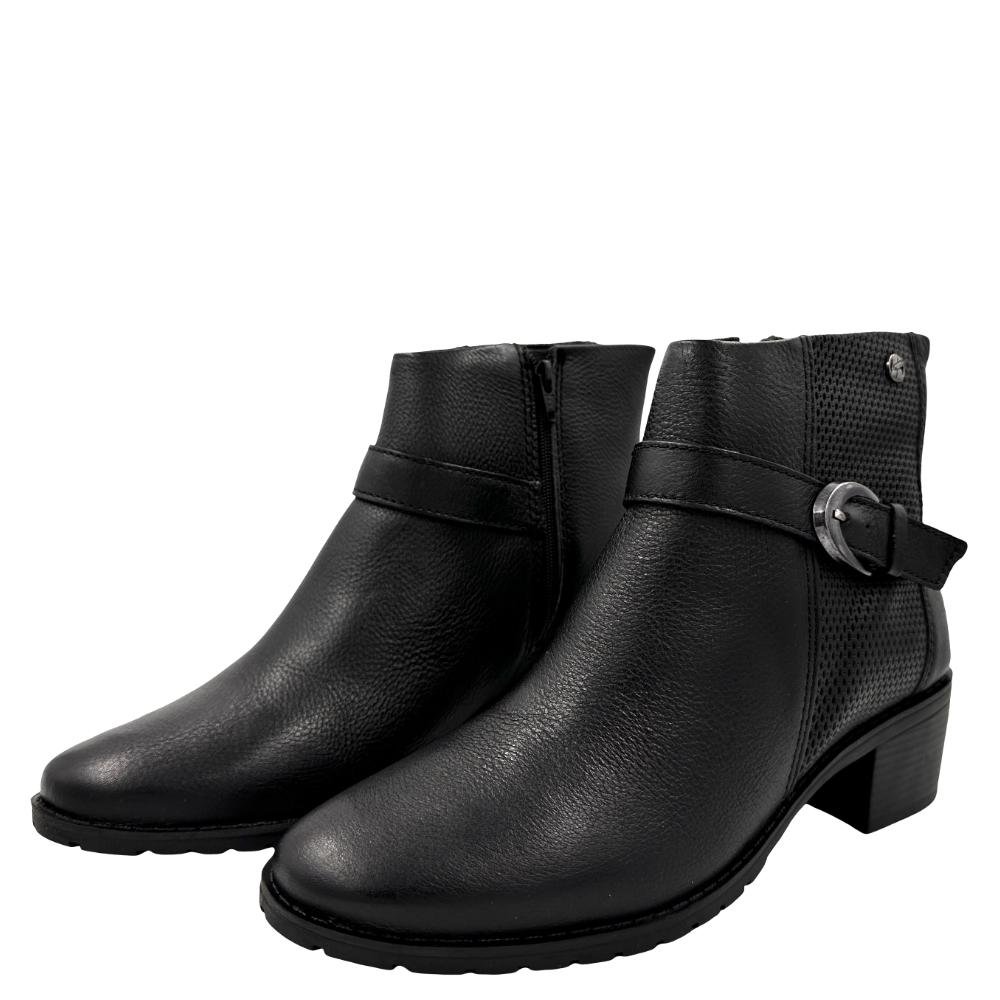 Bota Bottero Cano Curto Salto Bloco Feminina Preto