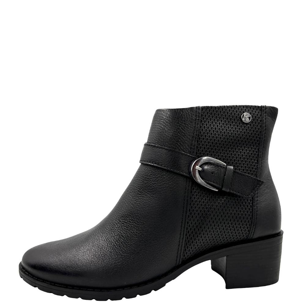 Bota Bottero Cano Curto Salto Bloco Feminina Preto 2