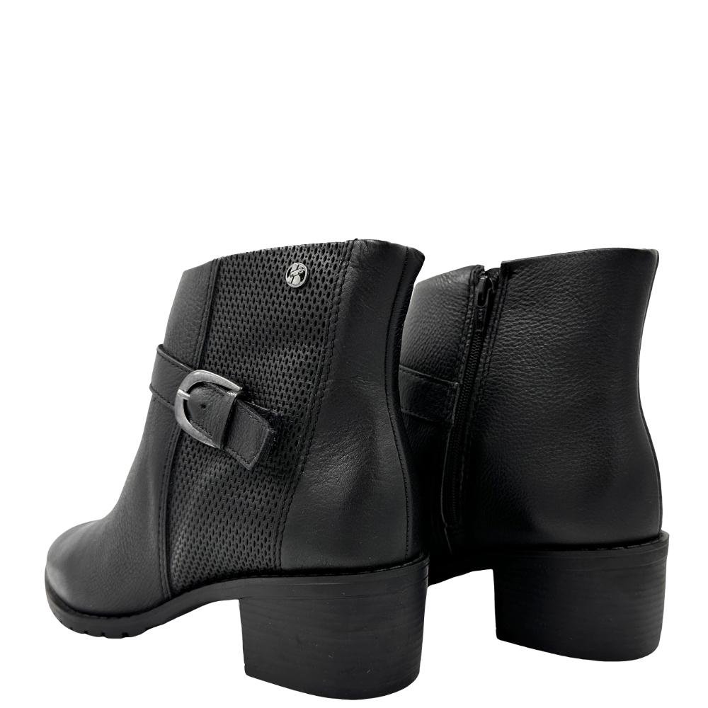 Bota Bottero Cano Curto Salto Bloco Feminina Preto 3