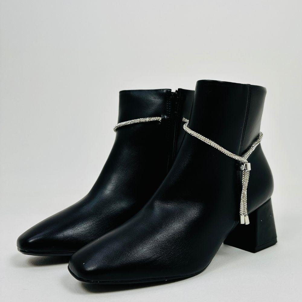 Bota Vizzano Cano Curto Salto Médio Feminina Preto 1