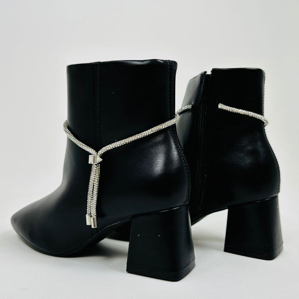 Bota Vizzano Cano Curto Salto Médio Feminina Preto 3