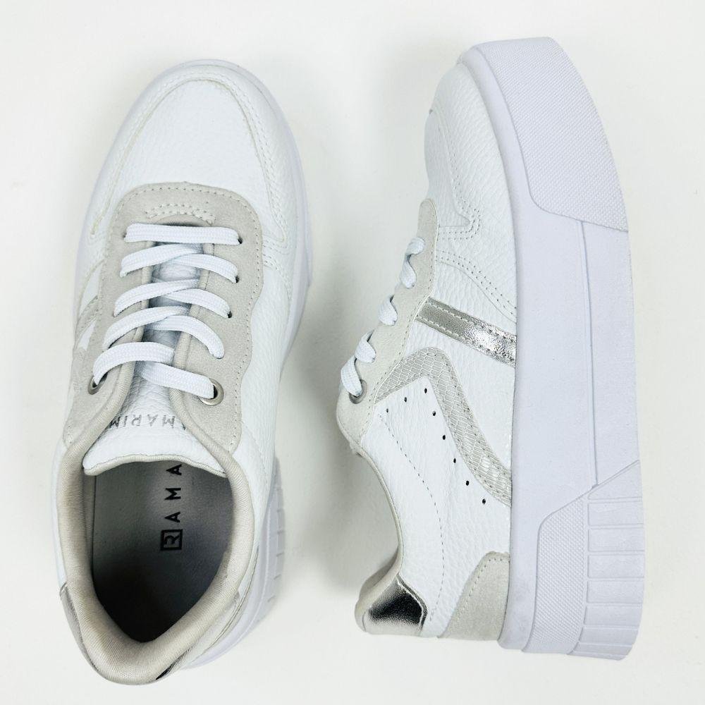 Tênis Ramarim Casual Flatform com Cadarço Feminino Branco 4
