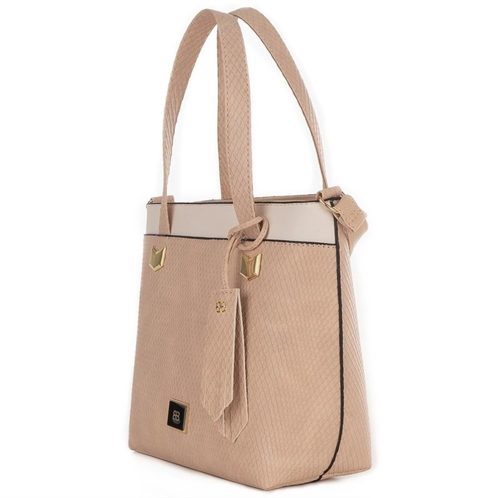 Bolsa Be Forever Texturizada Tira Colo em P.U Feminina Bege 2