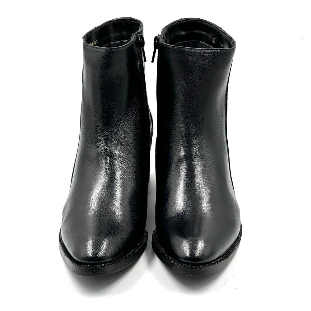 Bota Dazzani Vitelli Salto Médio Cano Curto Feminina Preto 4