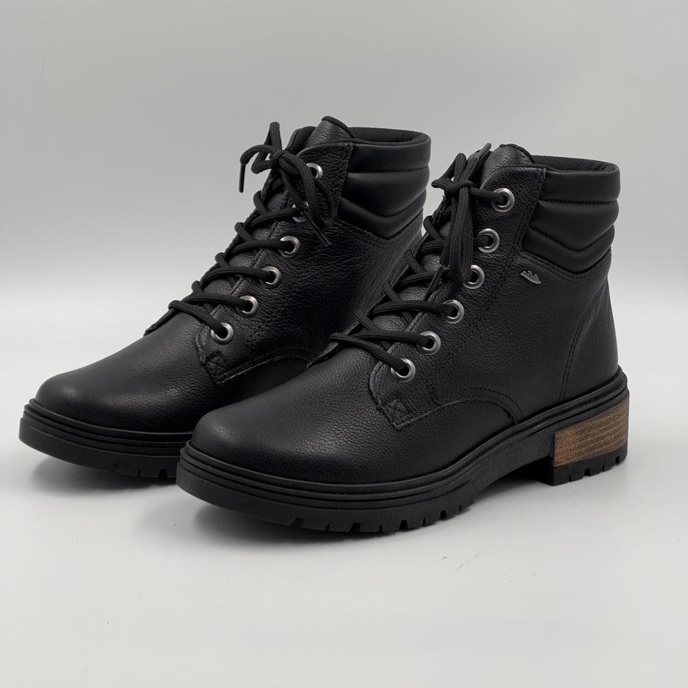 Coturno Dakota Tratorado Salto Baixo Femino Preto 1