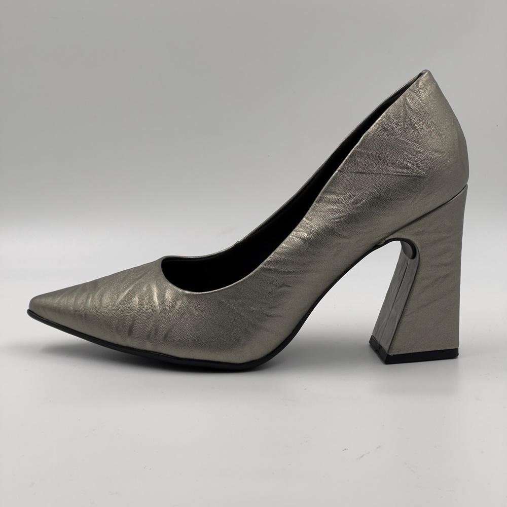 Sapato Piccadilly Salto Alto Feminino Cinza 2