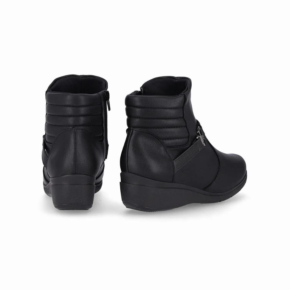 Bota Piccadilly Cano Curto Salto Anabela Feminina Preto 3