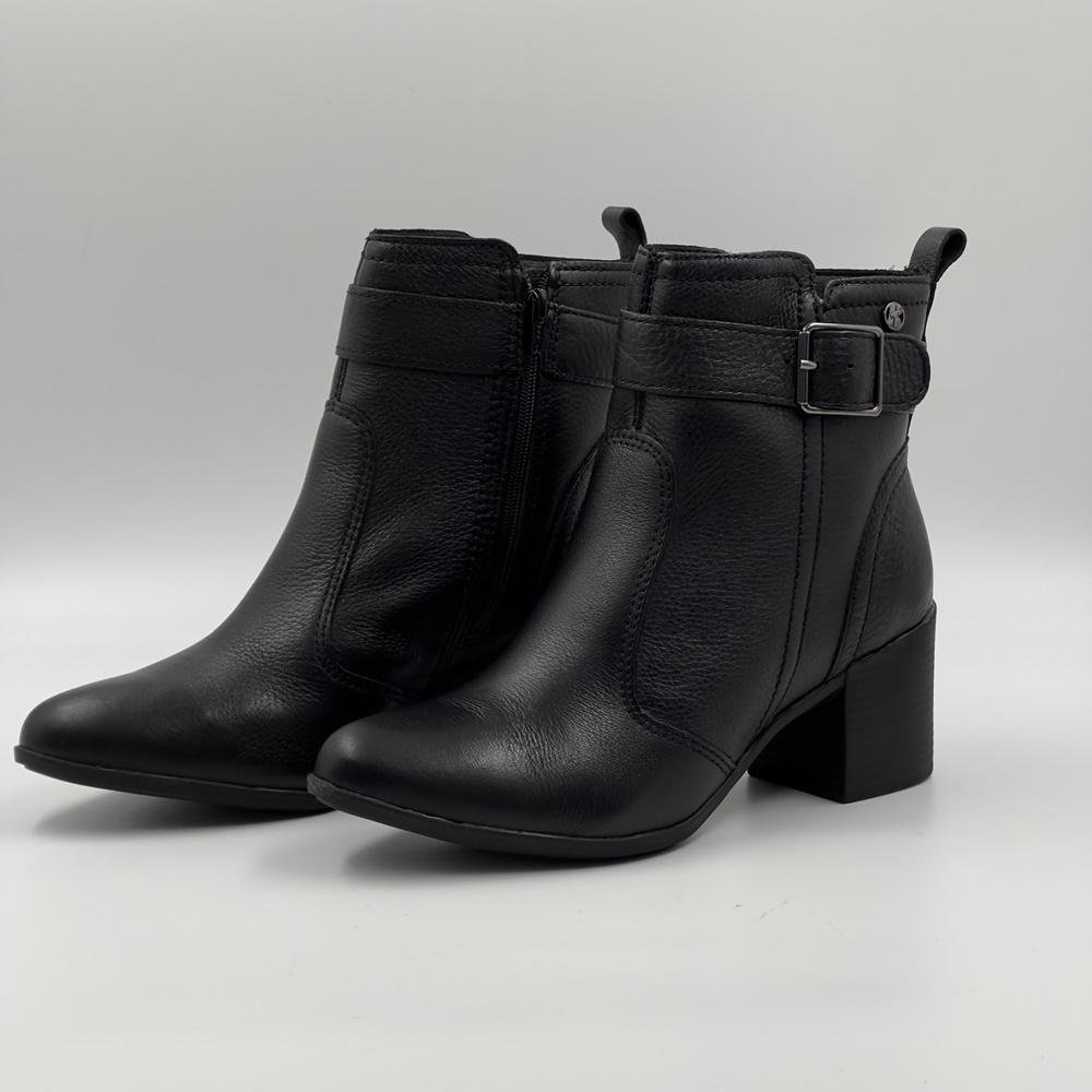 Bota Bottero Cano Curto Salto Médio Feminina Preto