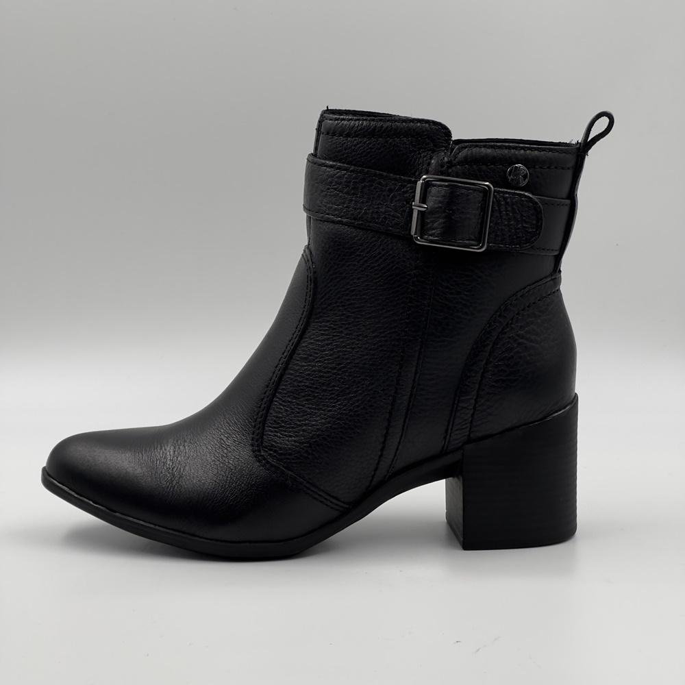 Bota Bottero Cano Curto Salto Médio Feminina Preto 2