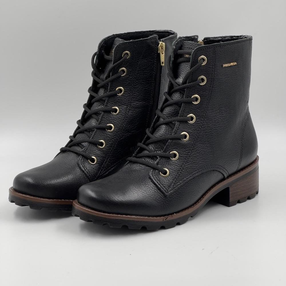 Coturno Pegada Tratorado Salto Baixo Feminino Preto 1