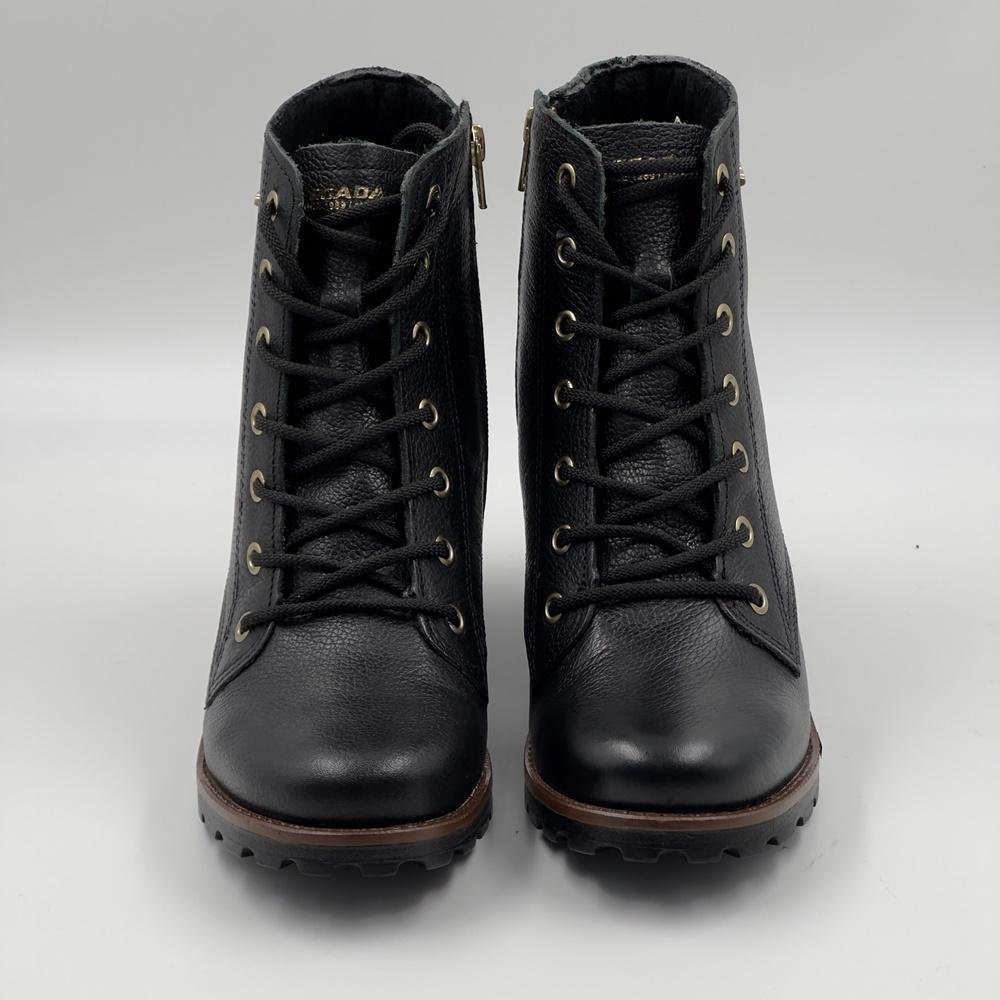 Coturno Pegada Tratorado Salto Baixo Feminino Preto 4