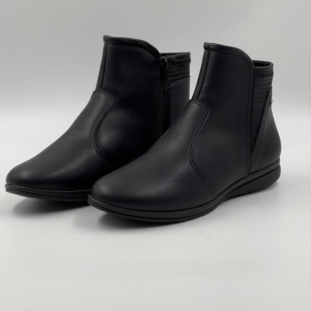 Bota Piccadilly Cano Curto Sem Salto Feminina Preto
