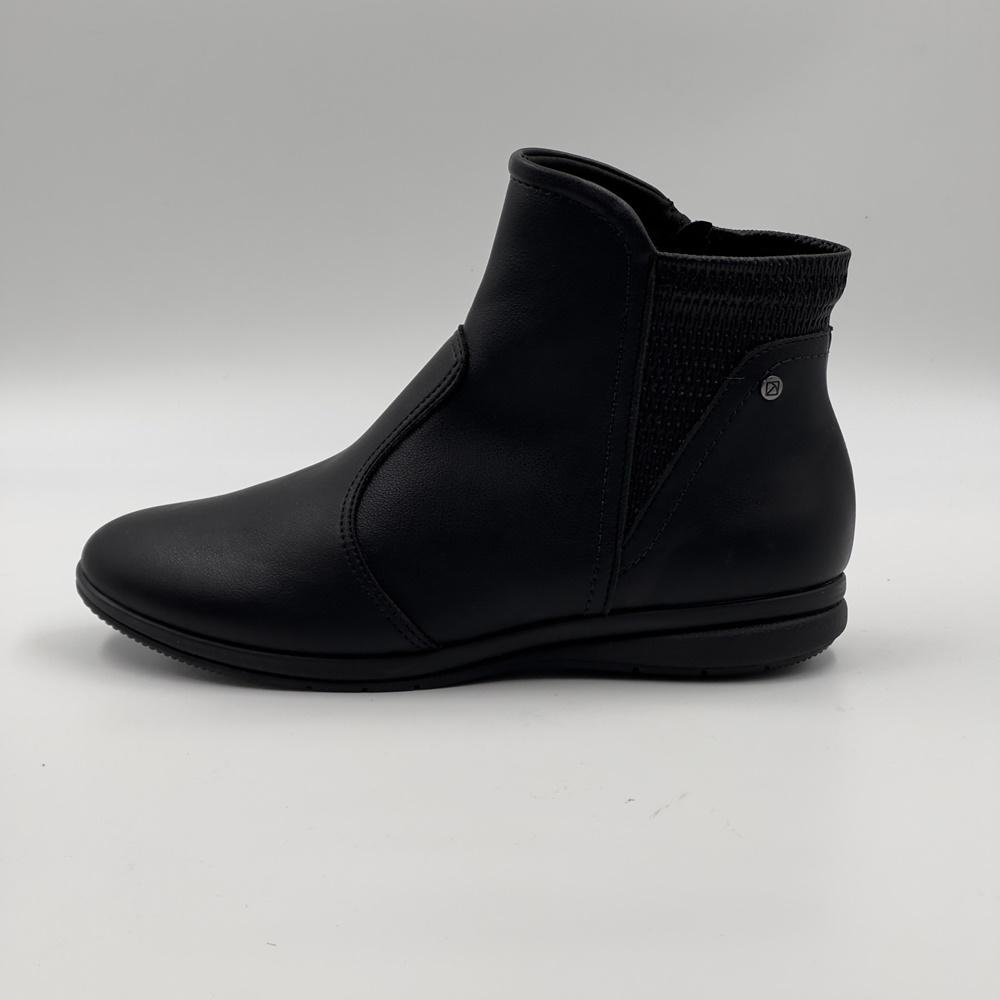 Bota Piccadilly Cano Curto Sem Salto Feminina Preto 2