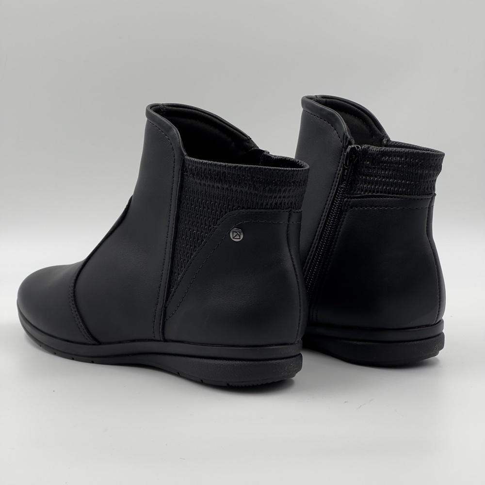 Bota Piccadilly Cano Curto Sem Salto Feminina Preto 3