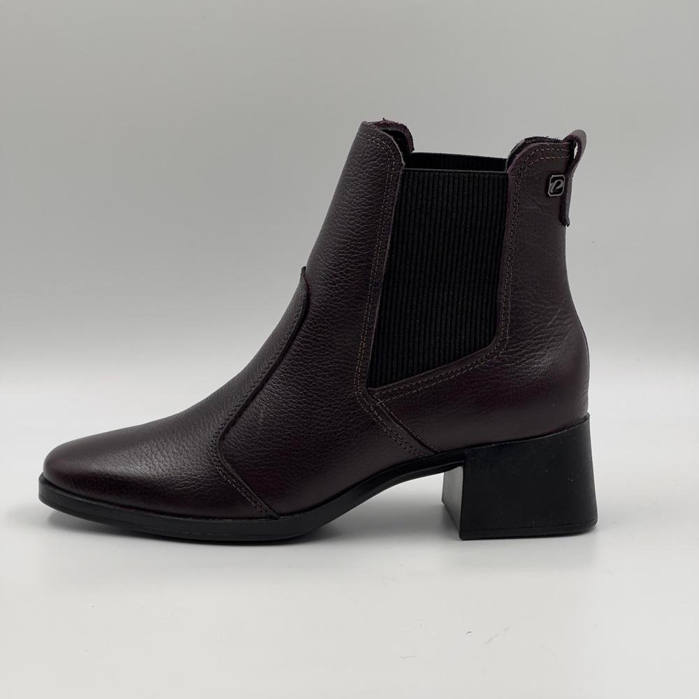 Bota Pegada Cano Curto Salto Médio Feminina Marrom 2