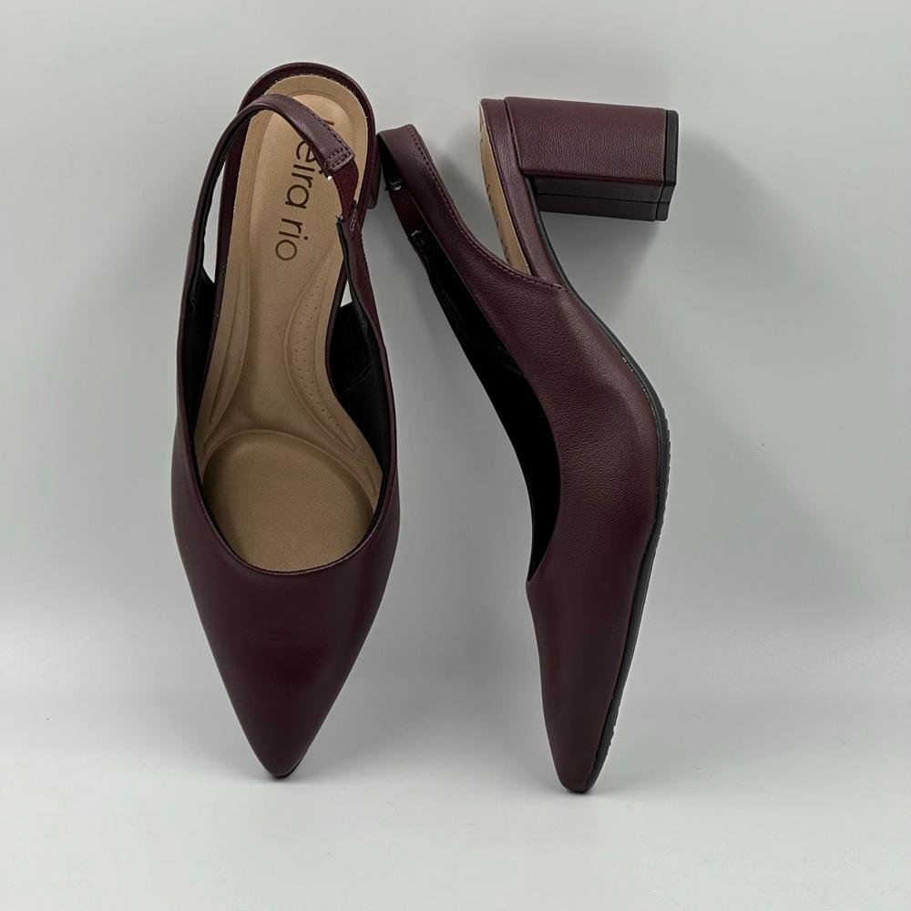 Sapato Beira Rio Slinback Salto Médio Feminino Marrom 4