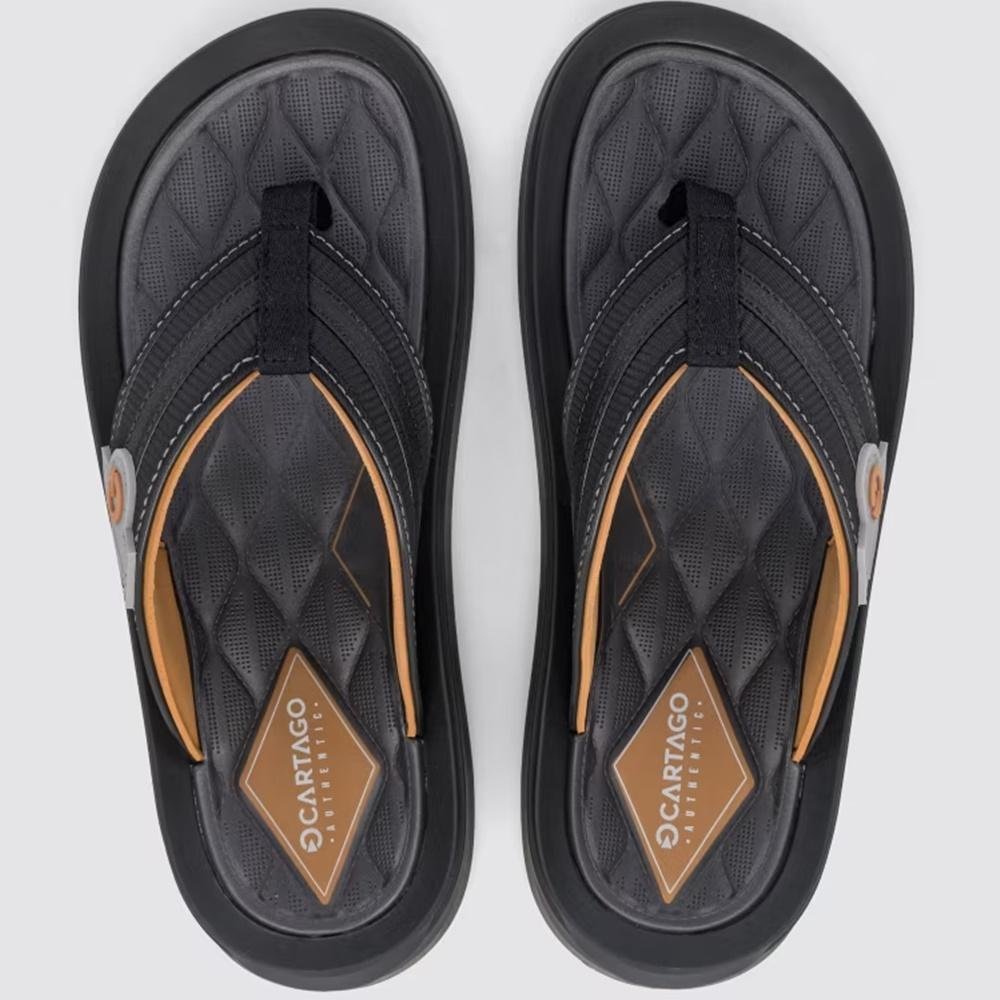 Chinelo Cartago Tira Larga Santorini VII Masculino Preto 3