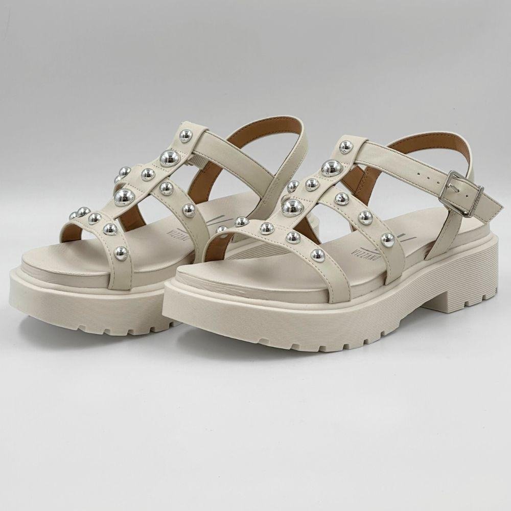 Sandália Vizzano Flatform Tratorada Salto Médio Feminina Branco 2