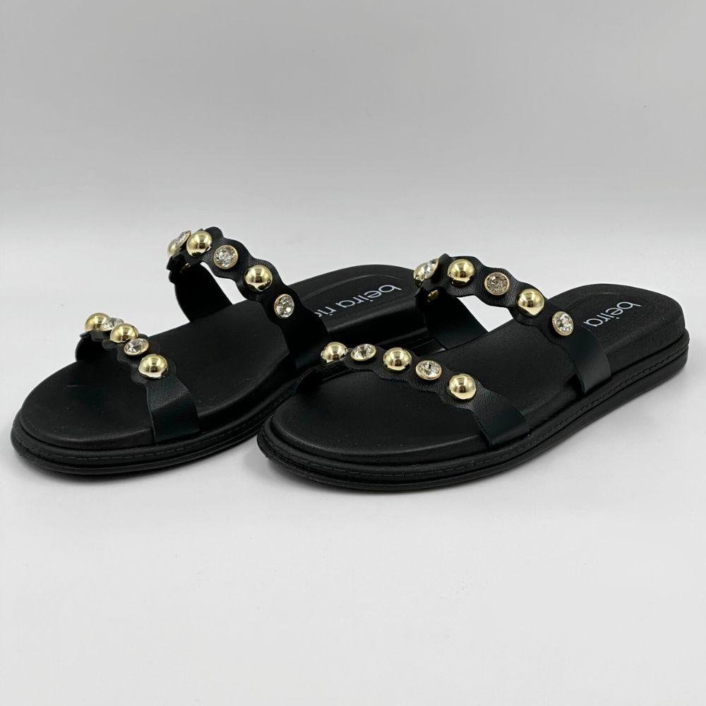 Sandália Beira Rio Papete Slide Feminina Preto 2