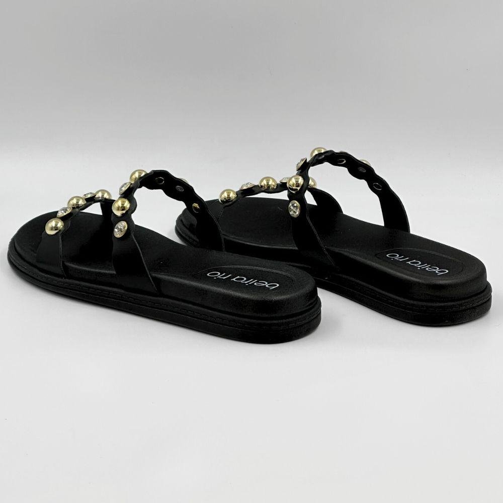 Sandália Beira Rio Papete Slide Feminina Preto 3