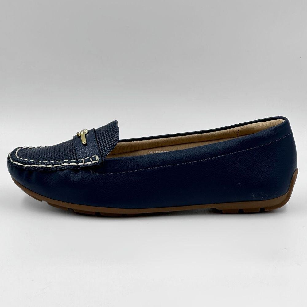 Sapato Modare Mocassim Bico Quadrado Feminino Azul