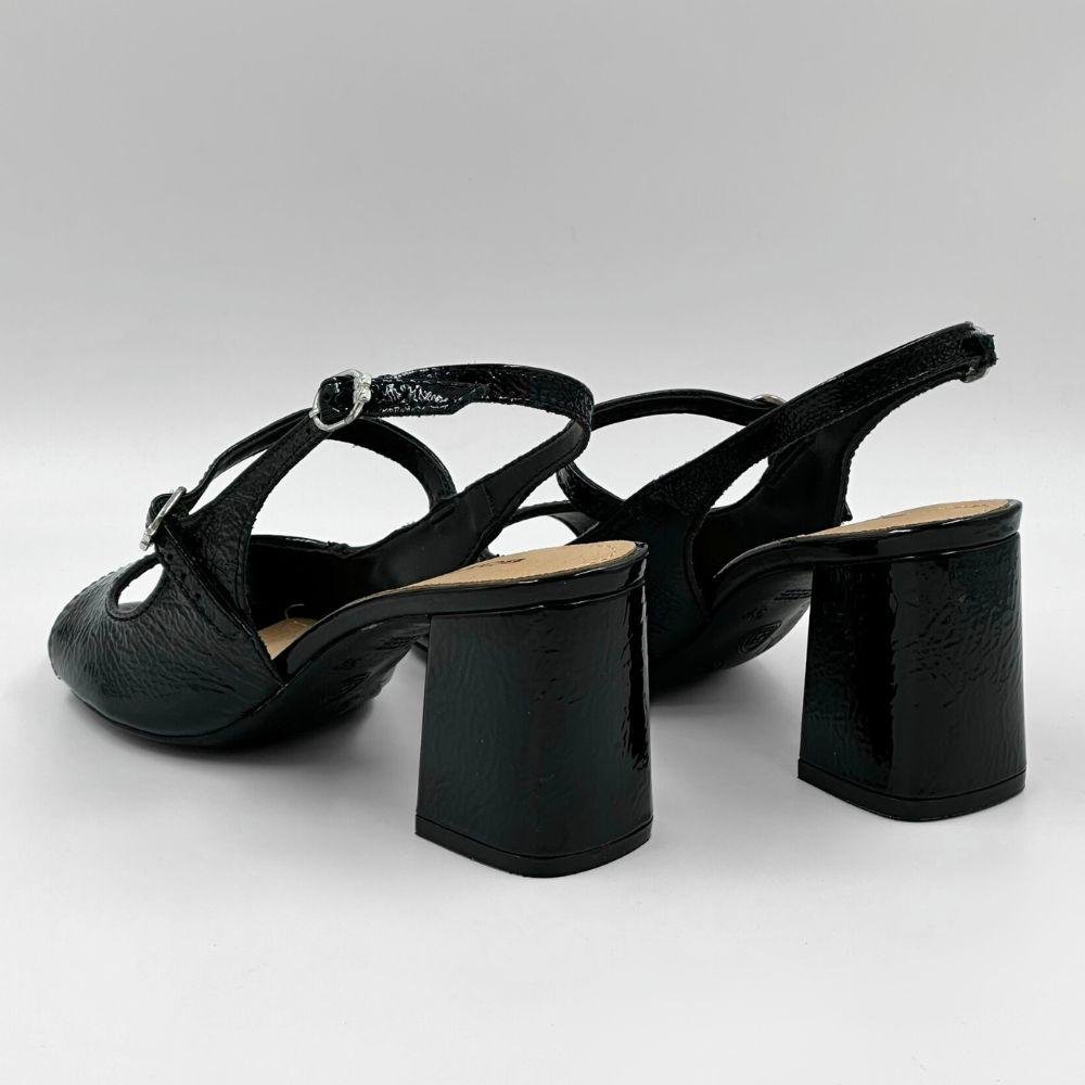 Sandália Bottero Casual em Verniz Salto Alto Feminina Preto 3