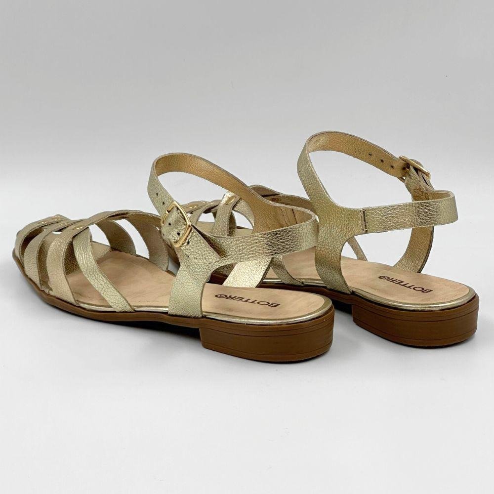 Sandália Bottero Casual Rasteira Metalizada Feminina Dourado 3