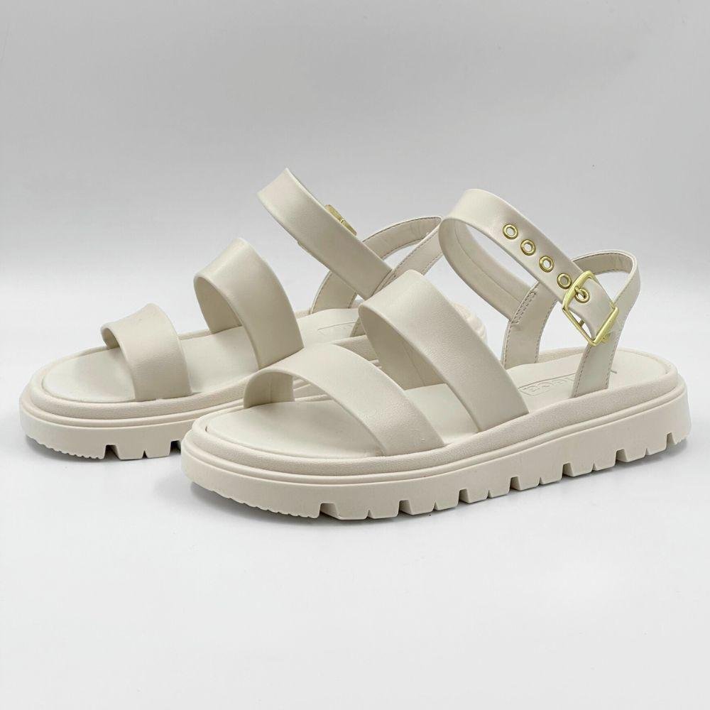 Sandália Moleca Flatform Tratorada Feminina Branco 2
