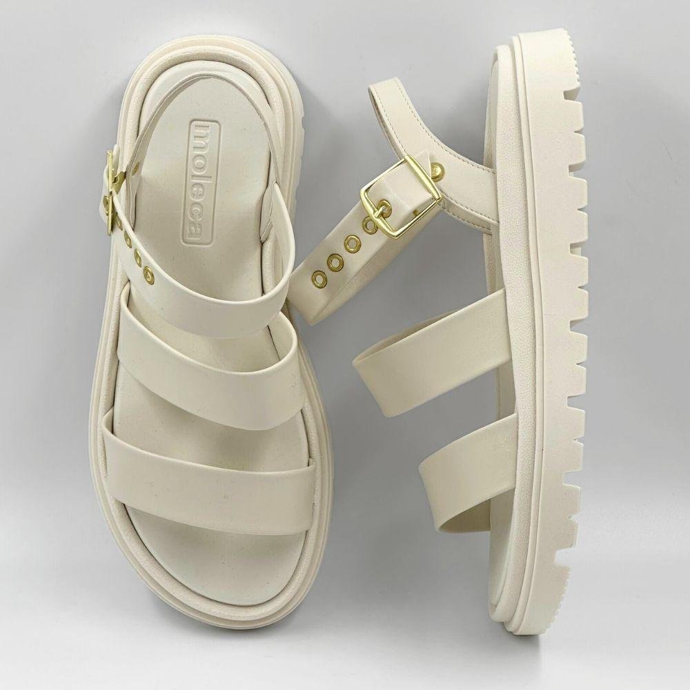 Sandália Moleca Flatform Tratorada Feminina Branco 3