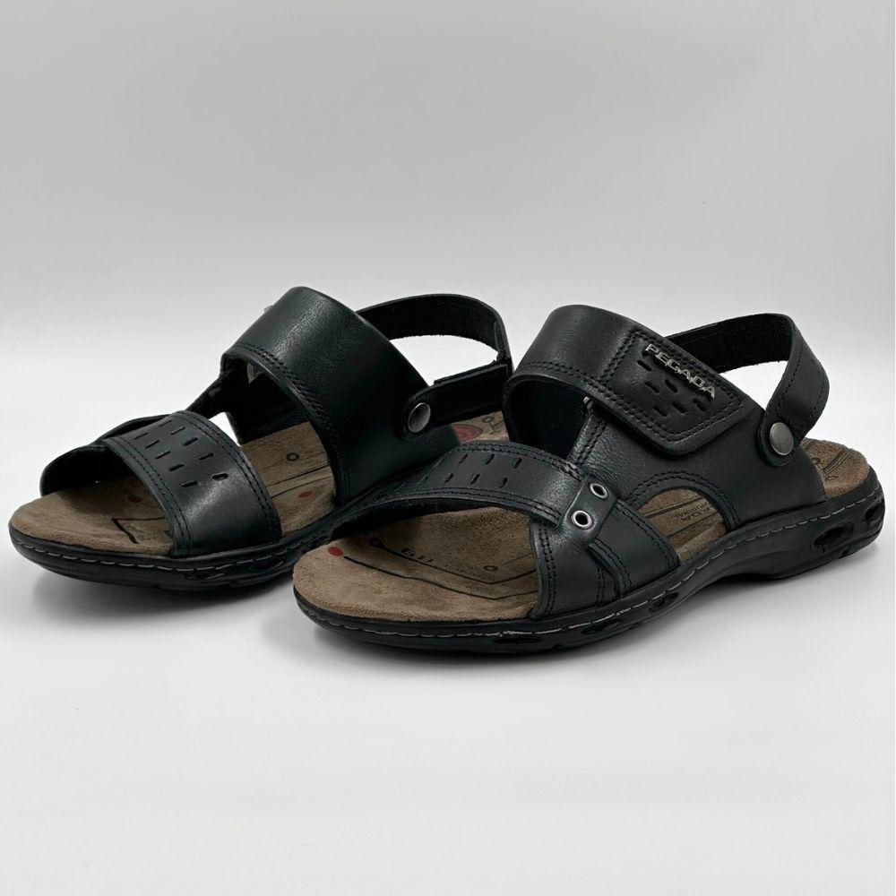 Sandália Pegada Fechada Tira Larga Masculina Preto 2