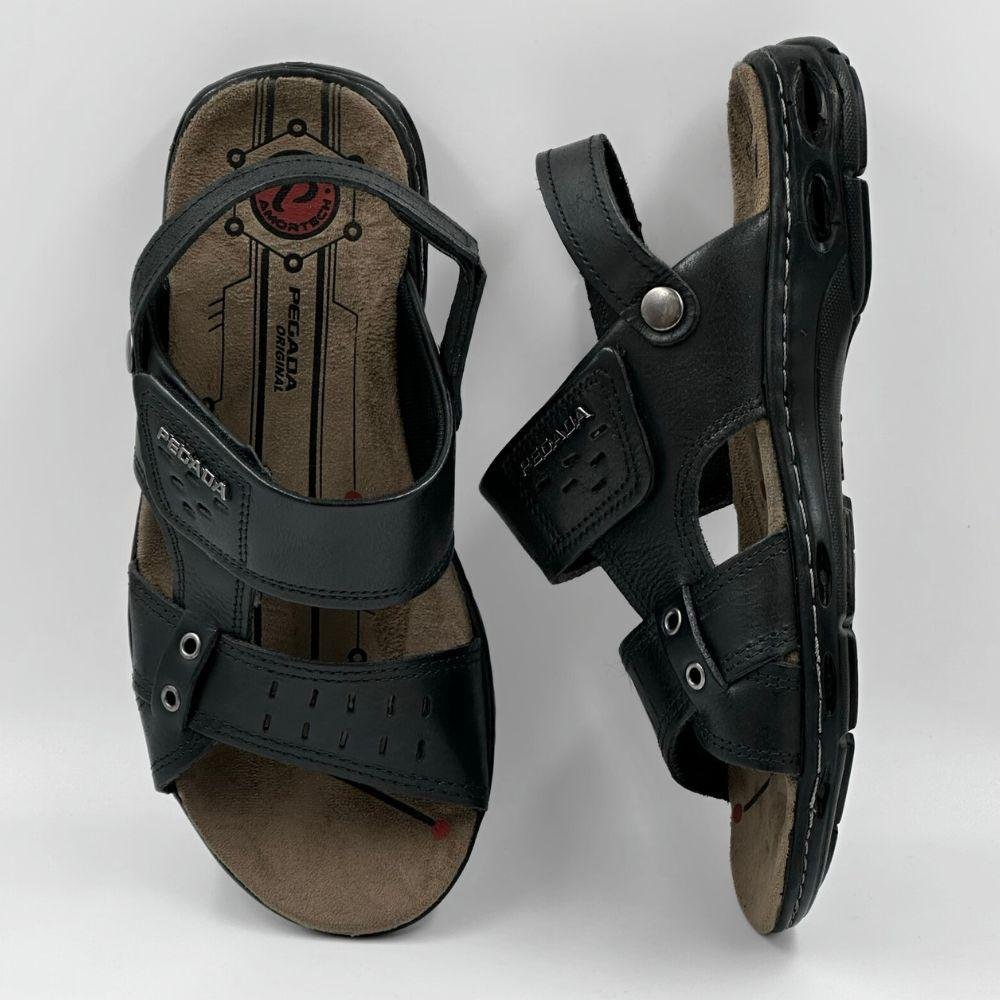 Sandália Pegada Fechada Tira Larga Masculina Preto 5