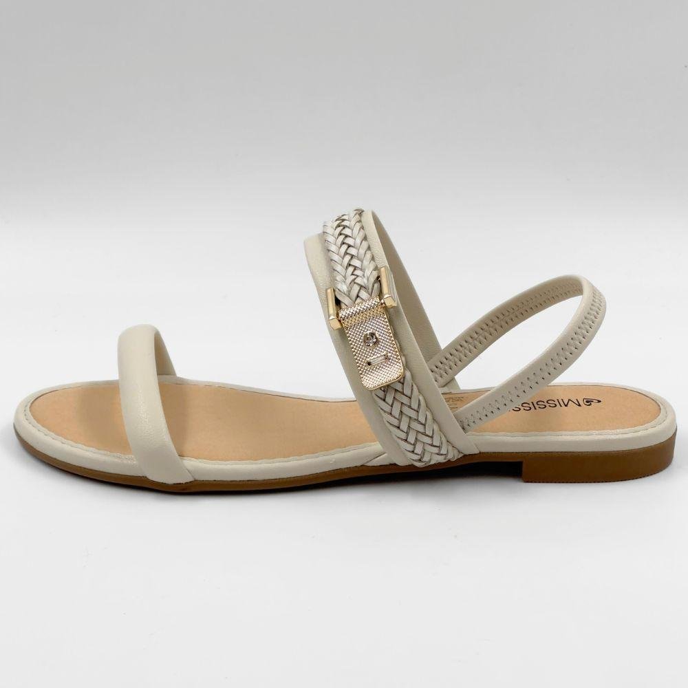 Sandália Mississipi Rasteira Casual Feminina Cinza 1