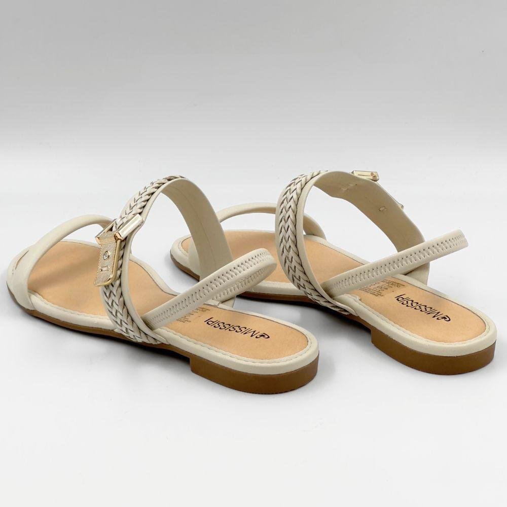 Sandália Mississipi Rasteira Casual Feminina Cinza 3