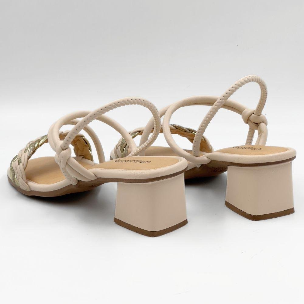 Sandália Mississipi Casual Salto Bloco Feminina Bege 3