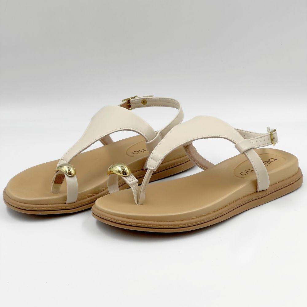 Sandália Beira Rio Casual Rasteira Feminina Branco 2