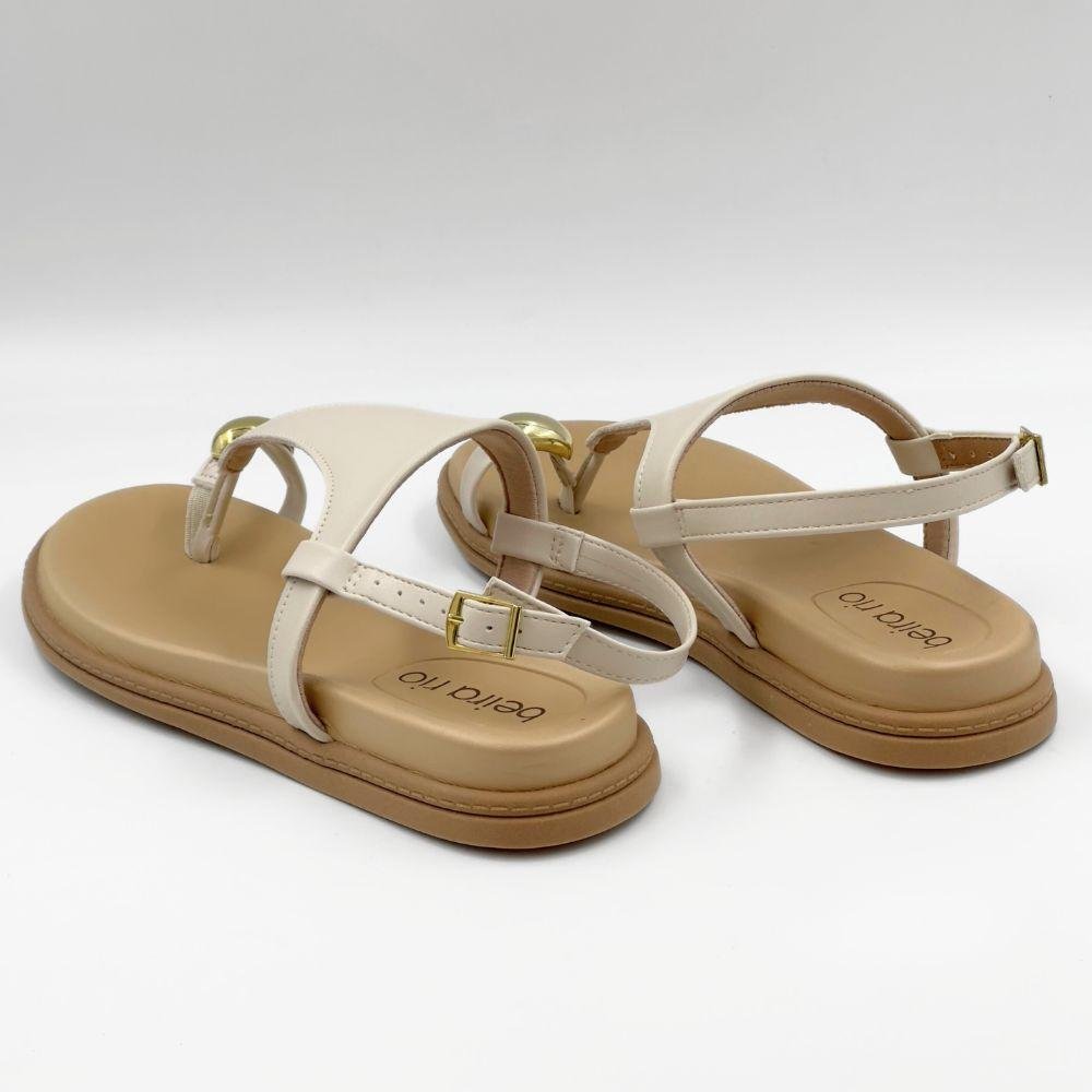 Sandália Beira Rio Casual Rasteira Feminina Branco 3