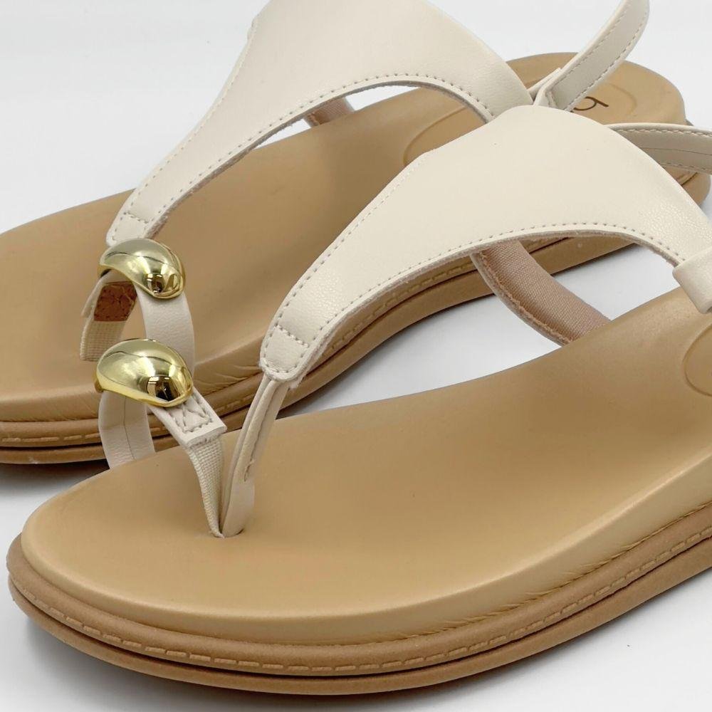 Sandália Beira Rio Casual Rasteira Feminina Branco 5