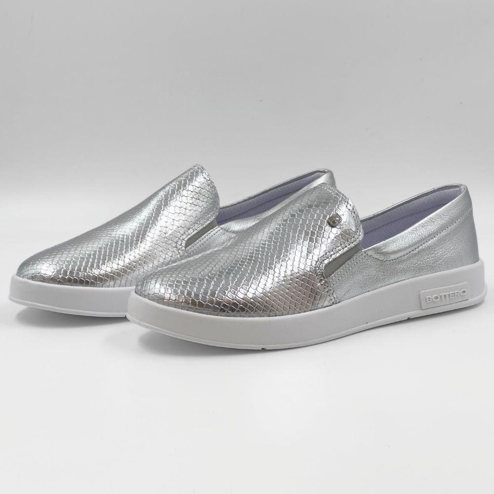 Tênis Bottero Slip On Casual Feminino Prata 2