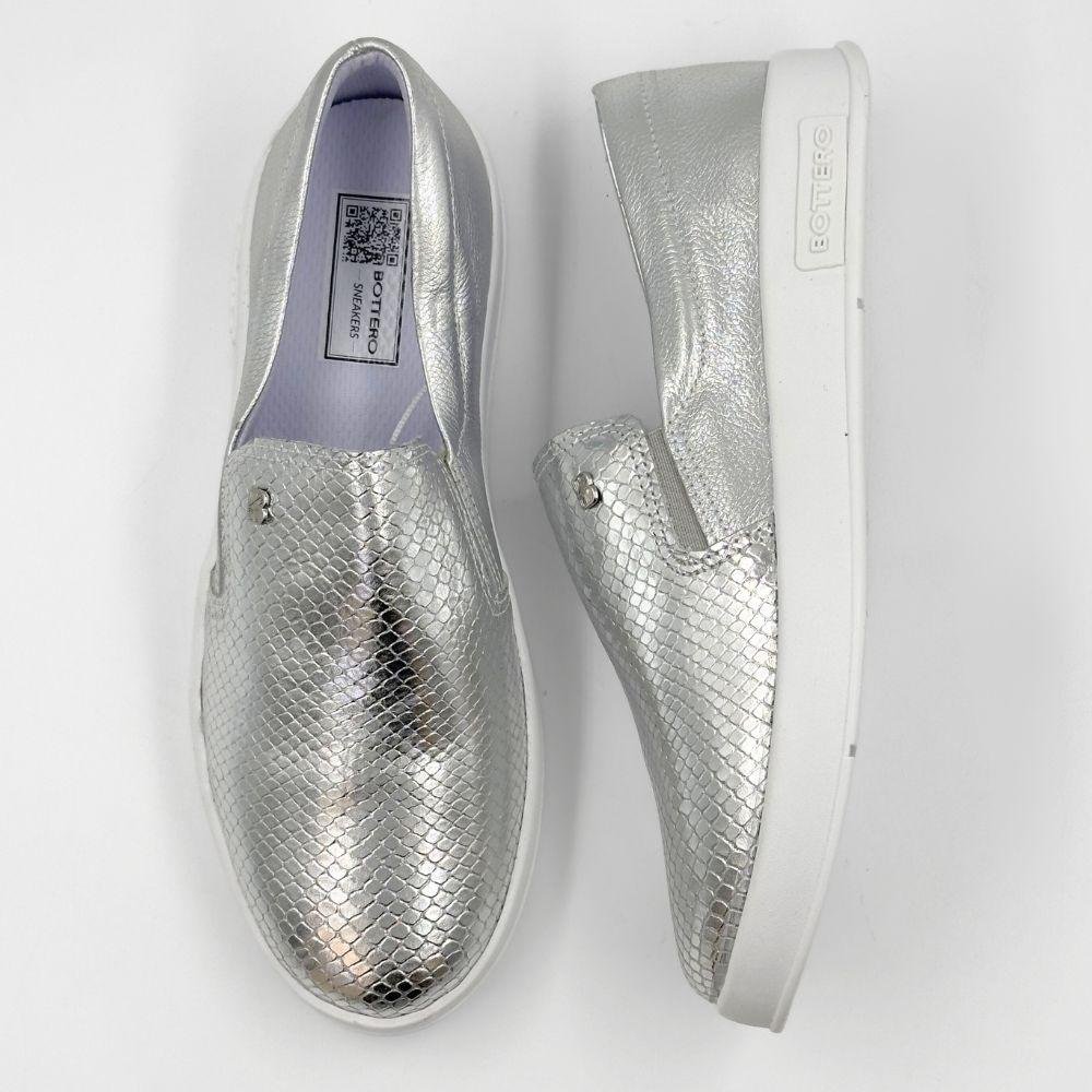 Tênis Bottero Slip On Casual Feminino Prata 4
