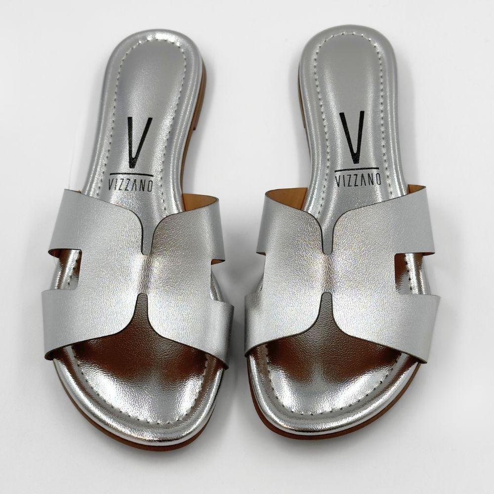 Tamanco Vizzano Rasteira Slide Metalizado Feminino Prata 4