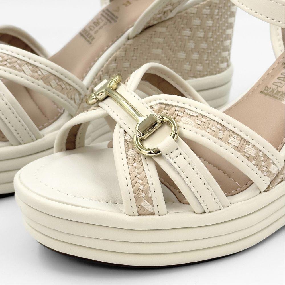 Sandália Tanara Casual Anabela Feminina Bege 5