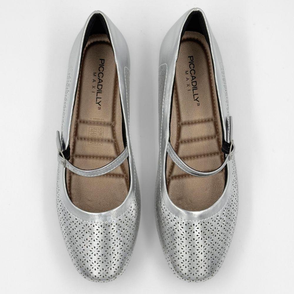 Sapatilha Piccadilly Metalizada Fechada Feminina Prata 4