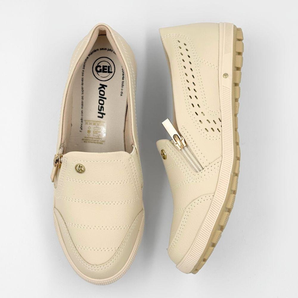 Tênis Kolosh Casual Slip On Feminino Bege 4