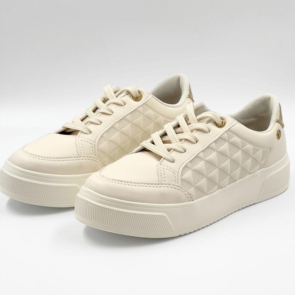 Tênis Kolosh Flatform Casual com Cadarço Feminino Bege 2