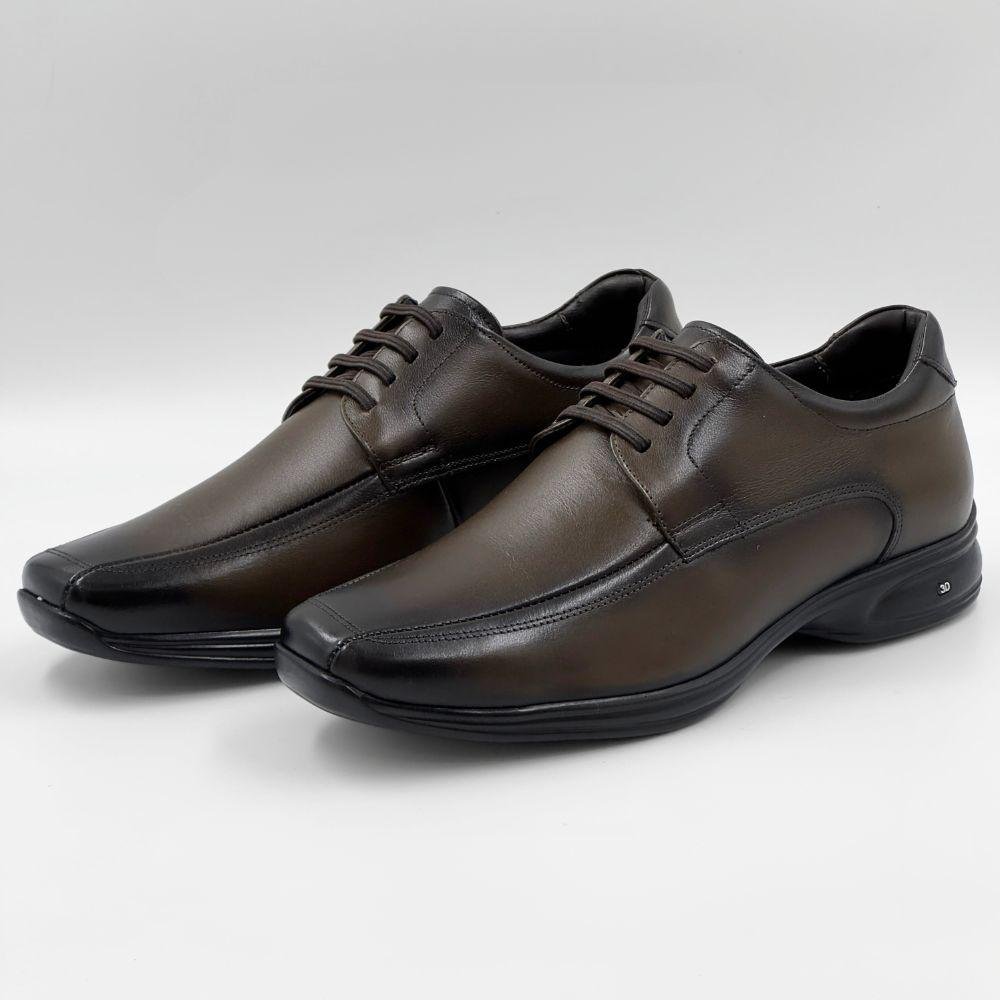 Sapato Jota Pe Casual 3D Vision Cadarço Elástico Masculino Marrom 2