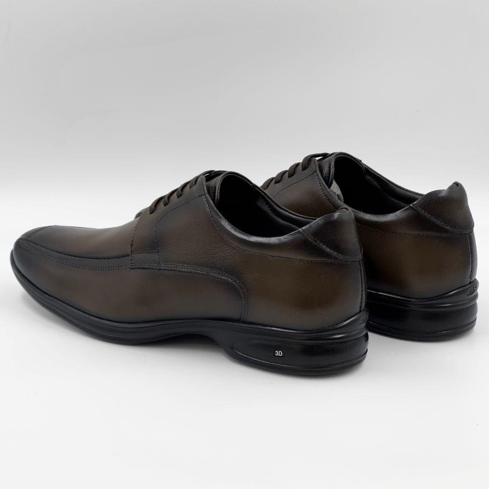 Sapato Jota Pe Casual 3D Vision Cadarço Elástico Masculino Marrom 3